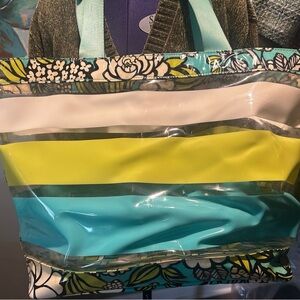 Vera Bradley Floral Transparent Tote - Yellow and Blue